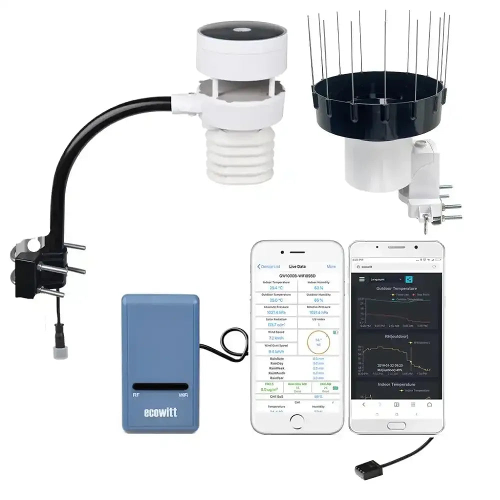 Ecowitt GW1203 WiFi Gateway 6-in-1 Ultrasonic Sensor & Rain Gauge Weather Station_weatherspares_co_uk