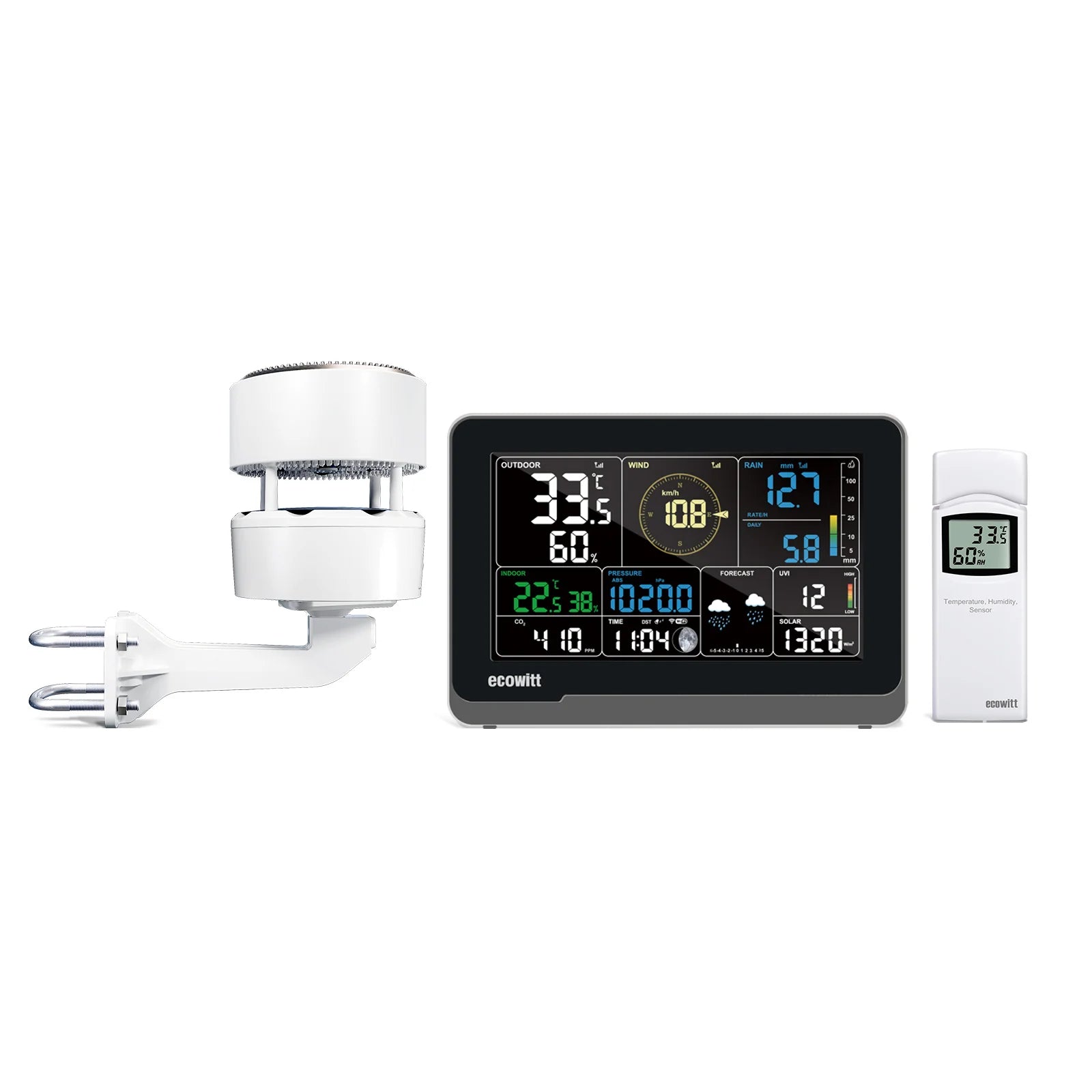 Ecowitt WS3912 Weather Station with WS85 and separate temperature/humidity sensor