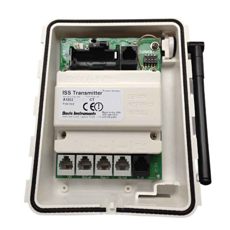 ISS Transmitter by Davis Instruments in a white housing 