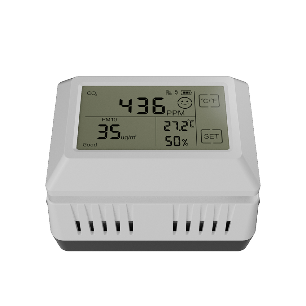 Ecowitt WH46D Indoor 7-in-1 Air Quality Sensor with LCD, CO2, PM1/PM2.5/PM4/PM10