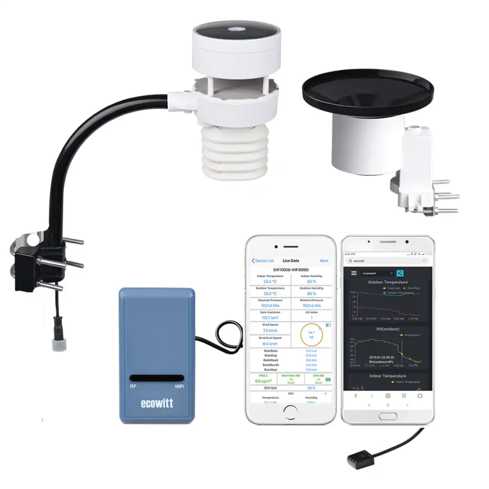 Ecowitt GW1103 WiFi Gateway 6-in-1 Ultrasonic Sensor & Rain Gauge_weatherspares_co_uk