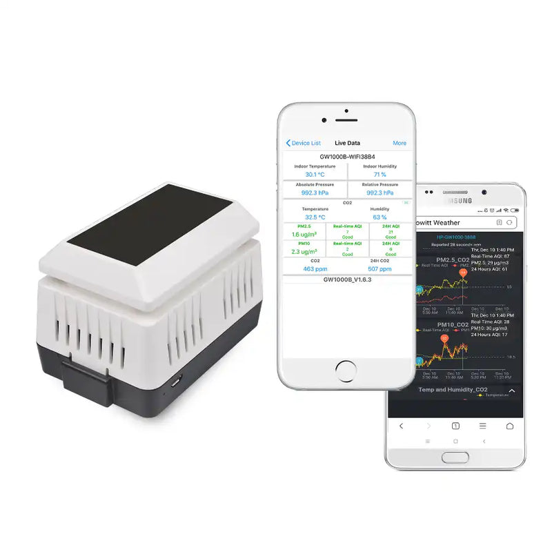 Ecowitt WH45 Indoor 5-in-1 Air Quality Sensor with CO2, Temperature & Humidity_weatherspares_co_uk