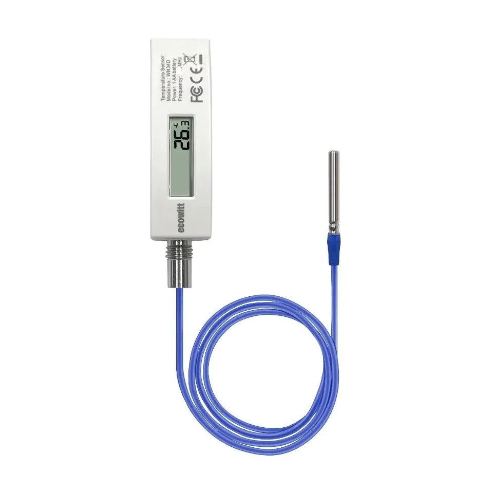 Ecowitt WN34D IP65 Liquid Extended Reading Temperature Sensor_weatherspares_co_uk