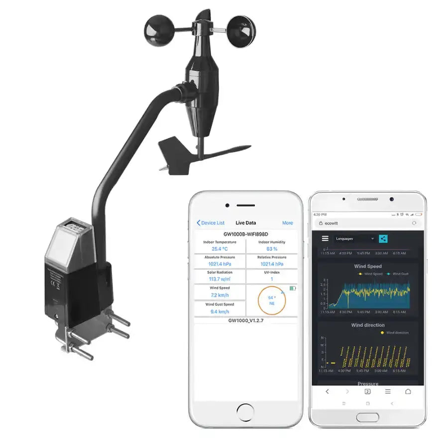 Ecowitt WS68 Wireless Solar Anemometer with Light & UV Sensor_weatherspares_co_uk
