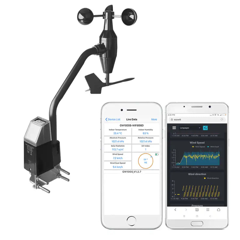 Ecowitt WS68 Wireless Solar Anemometer with Light & UV Sensor_weatherspares_co_uk