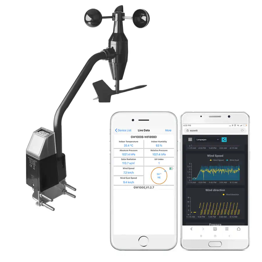 Ecowitt WS68 Wireless Solar Anemometer with Light & UV Sensor_weatherspares_co_uk
