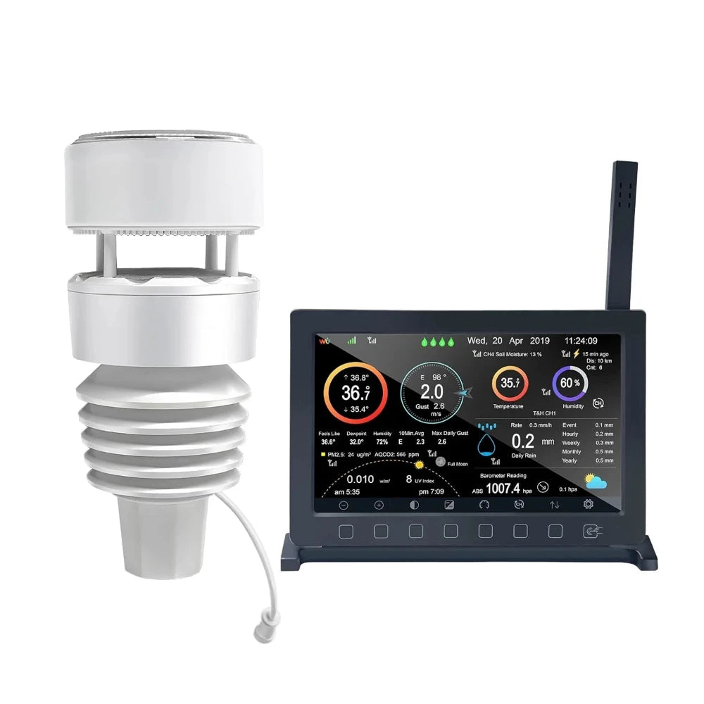Ecowitt HP2564 WittBoy Pro 7" TFT Display & 7-in-1 Sensor Weather Station