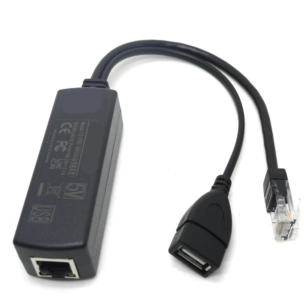 Network adapter with USB and Ethernet connectors on a white background