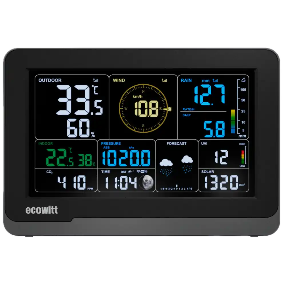 Ecowitt WS3910_C 7.5" Colour Display Console with CO2 Sensor