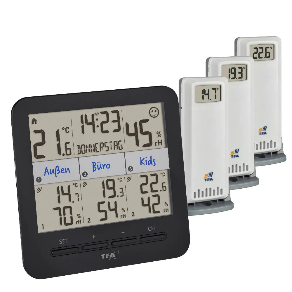 TFA KLIMA @ Home2 with 3 sensors 30.3075.01_weatherspares_co_uk