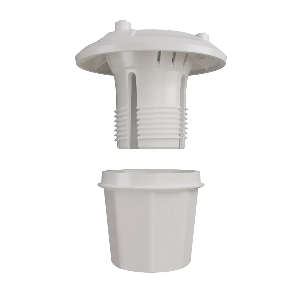 White plastic fitting on a white background