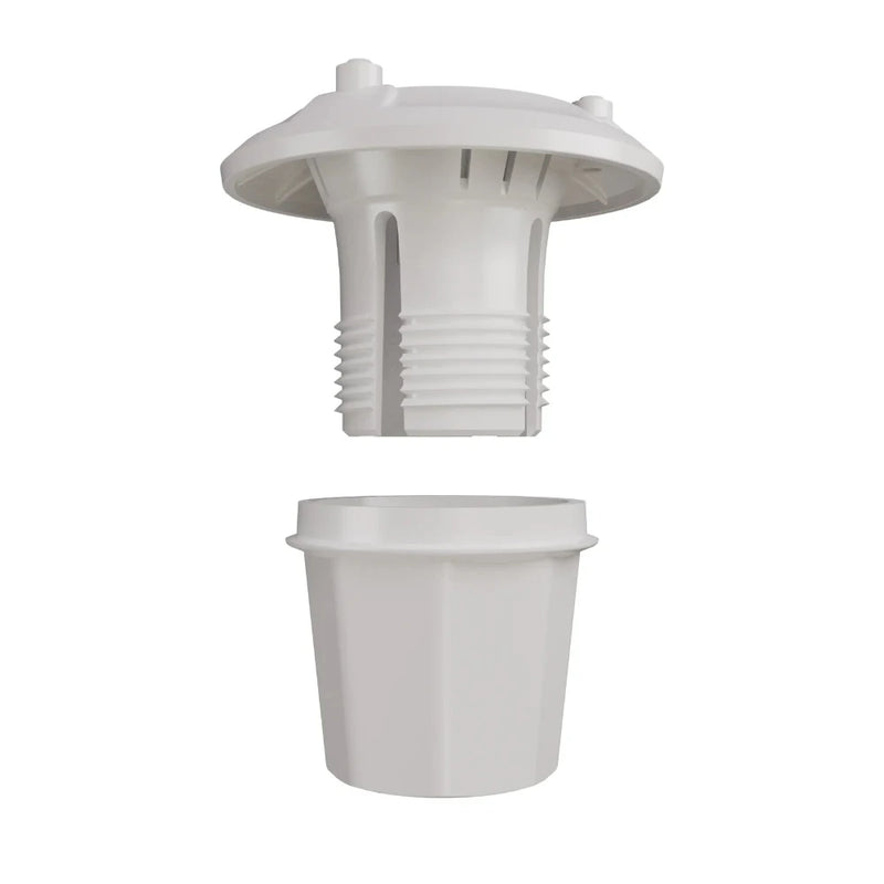 White plastic fitting on a white background