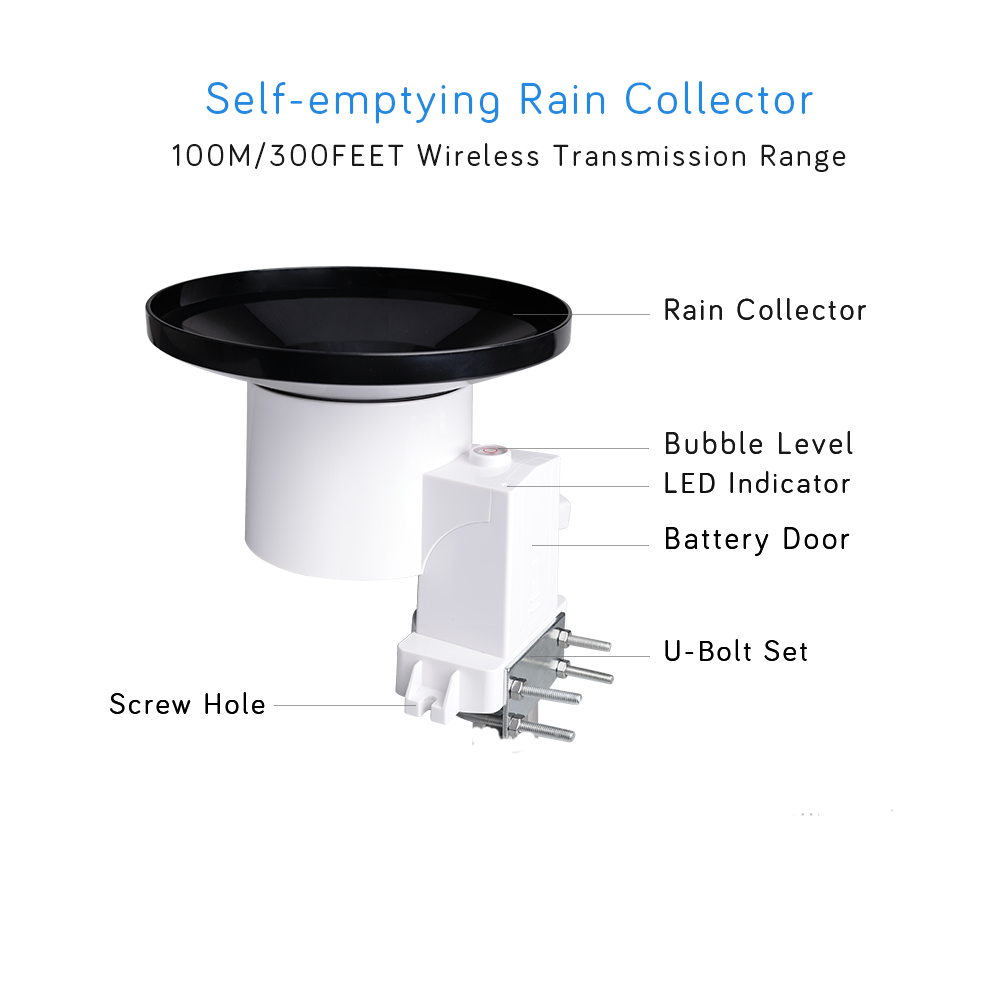 Ecowitt WH5360 High Precision Digital Rain Gauge with Self-emptying Collector Weather Spares