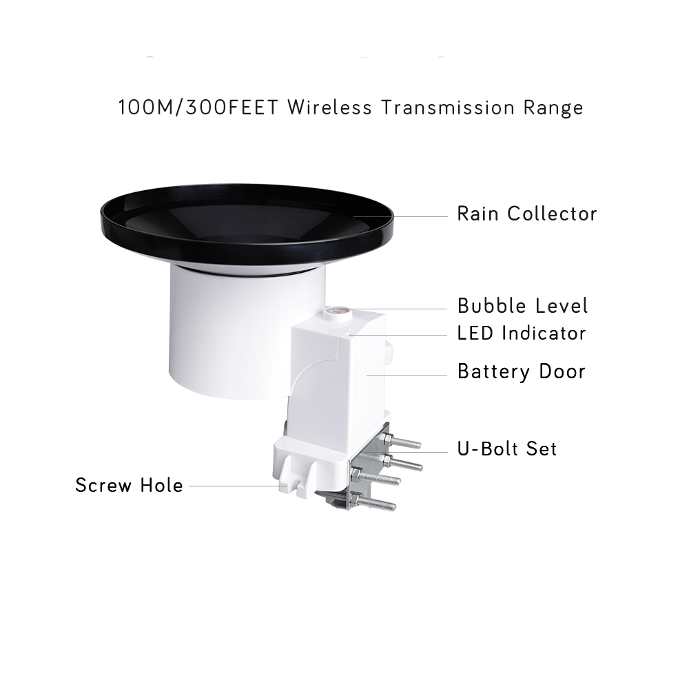 Ecowitt GW1103 Wi-Fi Gateway 6-in-1 Ultrasonic Sensor Package & Rain Gauge Weather Spares