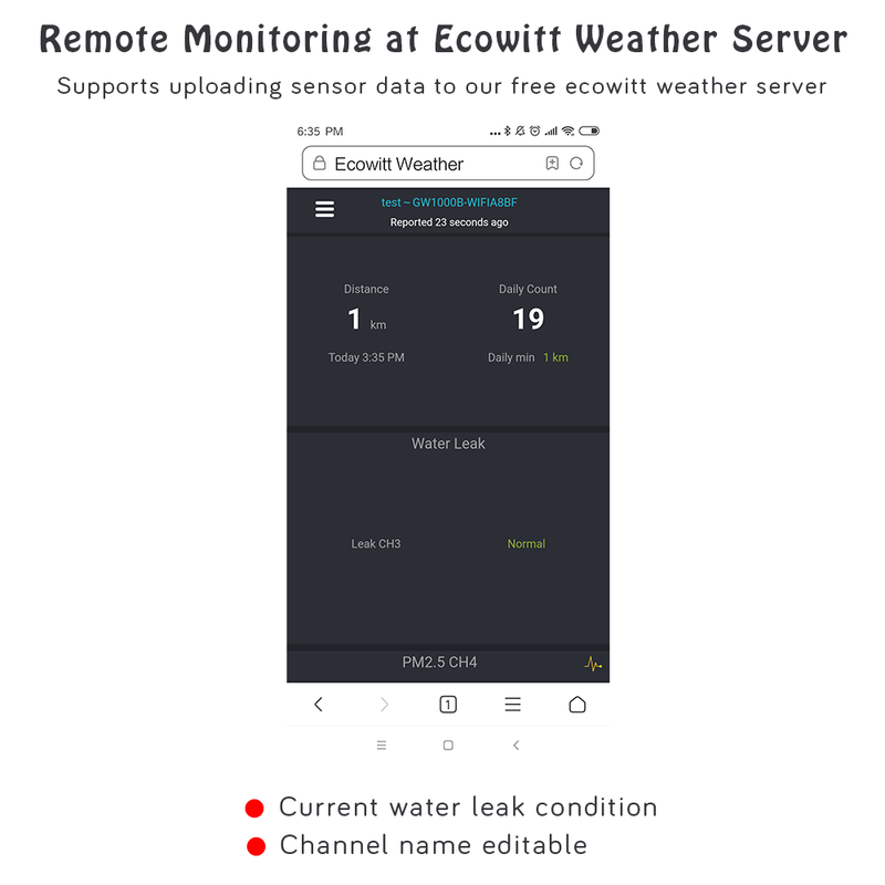 Ecowitt WH55 Wireless Water Leak Sensor with 90db Alarm Weather Spares