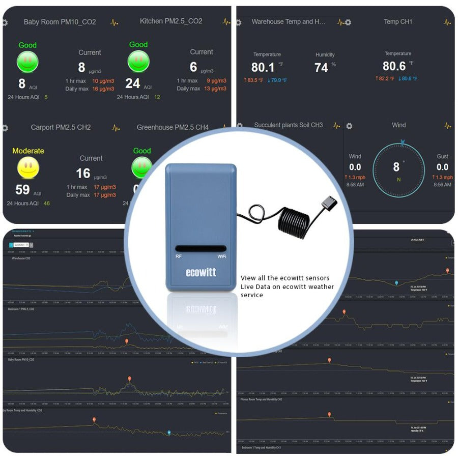 Ecowitt GW1100 Wi-Fi Gateway for Weather Sensors Weather Spares