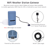 Ecowitt GW1103 Wi-Fi Gateway 6-in-1 Ultrasonic Sensor Package & Rain Gauge Weather Spares