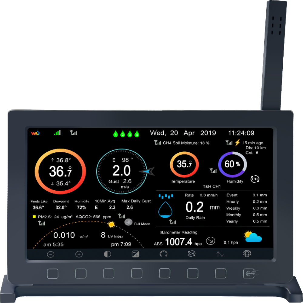 Ecowitt HP2564 WittBoy Pro TFT Display 7in1 outdoor array WS90