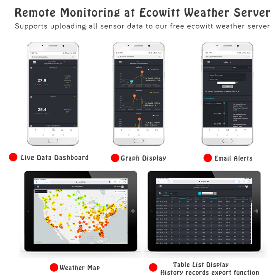 Ecowitt GW1100 Wi-Fi Gateway for Weather Sensors Weather Spares